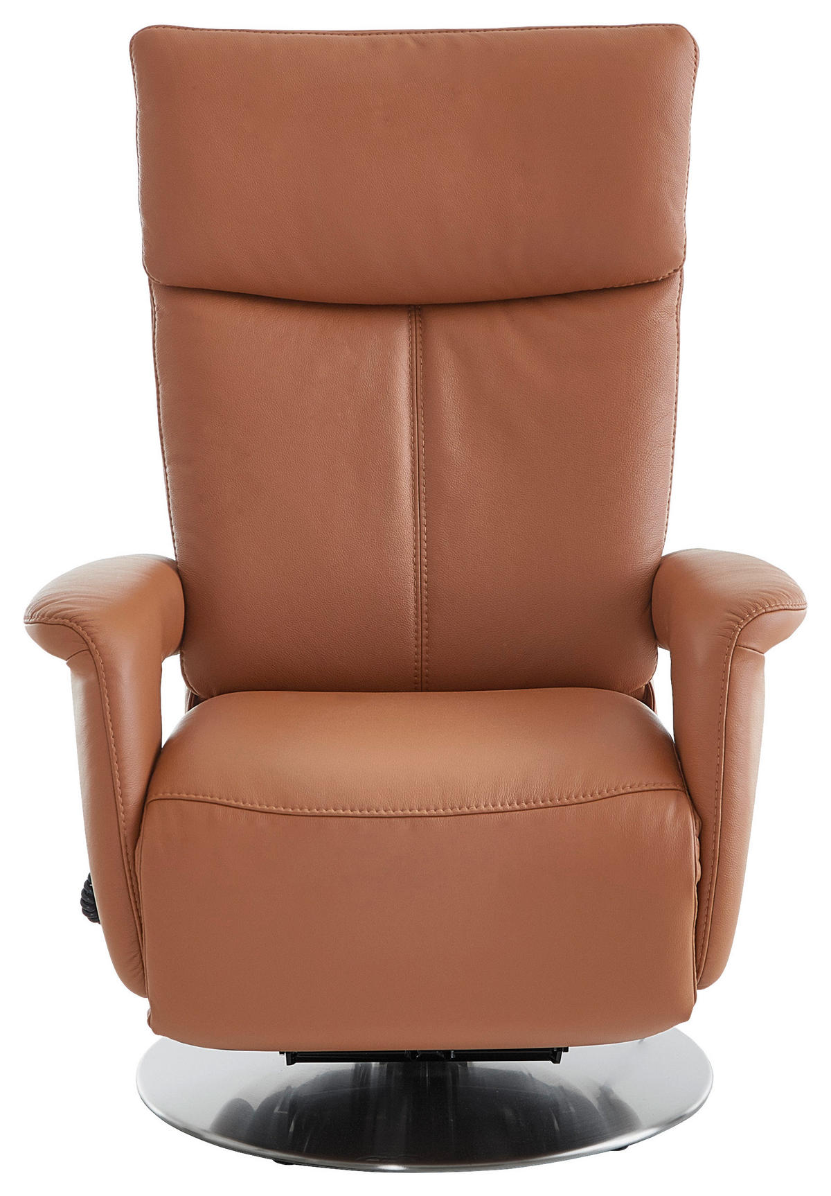 RELAXSESSEL in Leder Braun  - Edelstahlfarben/Braun, Design, Leder/Metall (78/112/85cm) - Cantus
