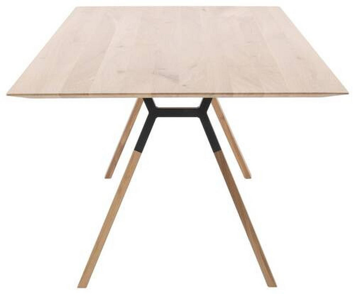 ESSTISCH Asteiche massiv rechteckig Eichefarben  - Eichefarben/Anthrazit, Design, Holz/Metall (200/100/77cm) - Bert Plantagie