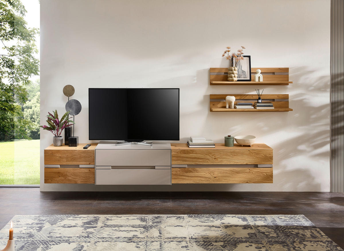 WOHNWAND  Taupe, Wildeiche 310/181/43 cm  - Taupe/Wildeiche, Design, Holz/Holzwerkstoff (310/181/43cm) - Novel