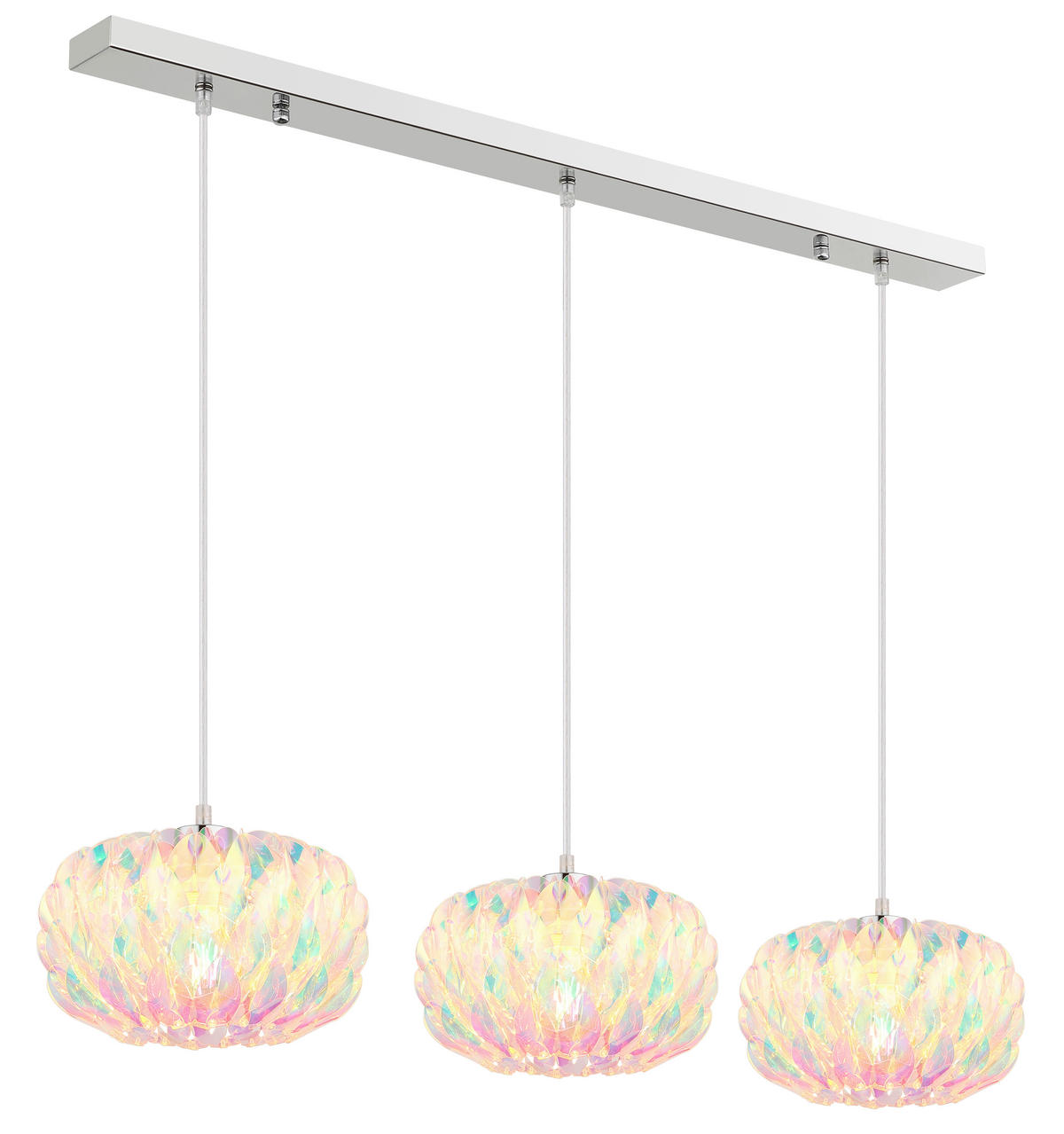 HÄNGELEUCHTE Juana 95/25/120 cm  - Klar/Chromfarben, Design, Kunststoff/Metall (95/25/120cm) - Globo