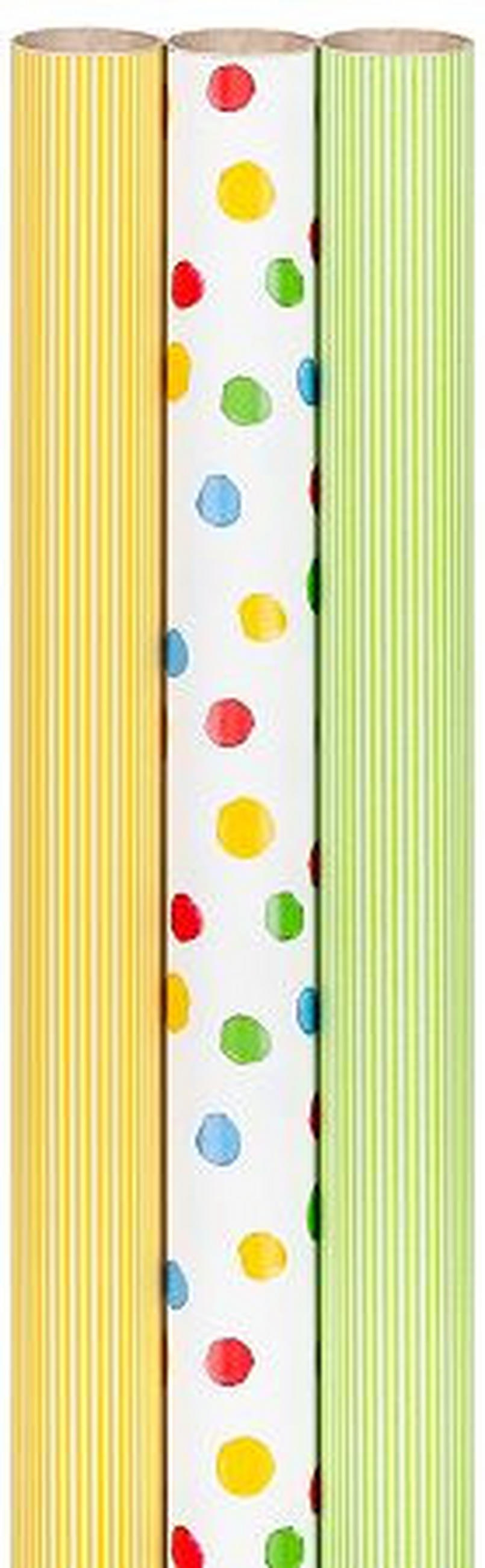 GESCHENKPAPIER  - Türkis/Gelb, Basics, Papier (4,5/70cm)