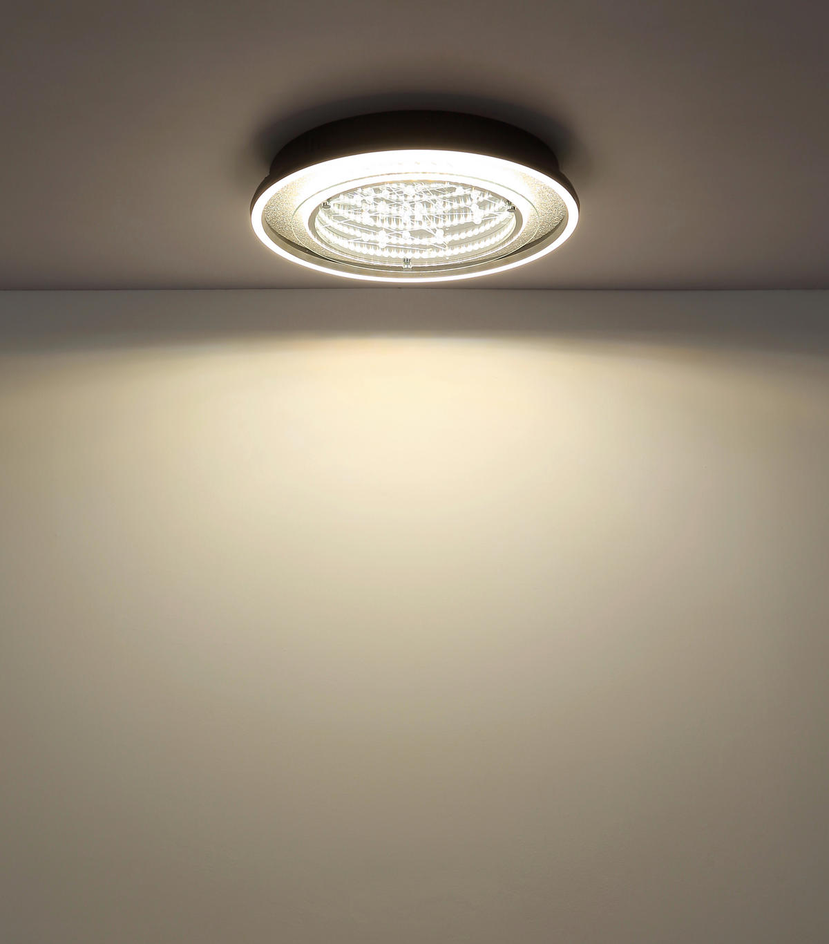 LED-DECKENLEUCHTE 40/6,8 cm   - Klar/Silberfarben, Design, Glas/Kunststoff (40/6,8cm) - Globo