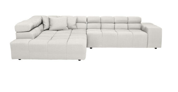 ECKSOFA in Flachgewebe Beige  - Beige/Schwarz, Design, Kunststoff/Textil (213/317cm) - Hom`in