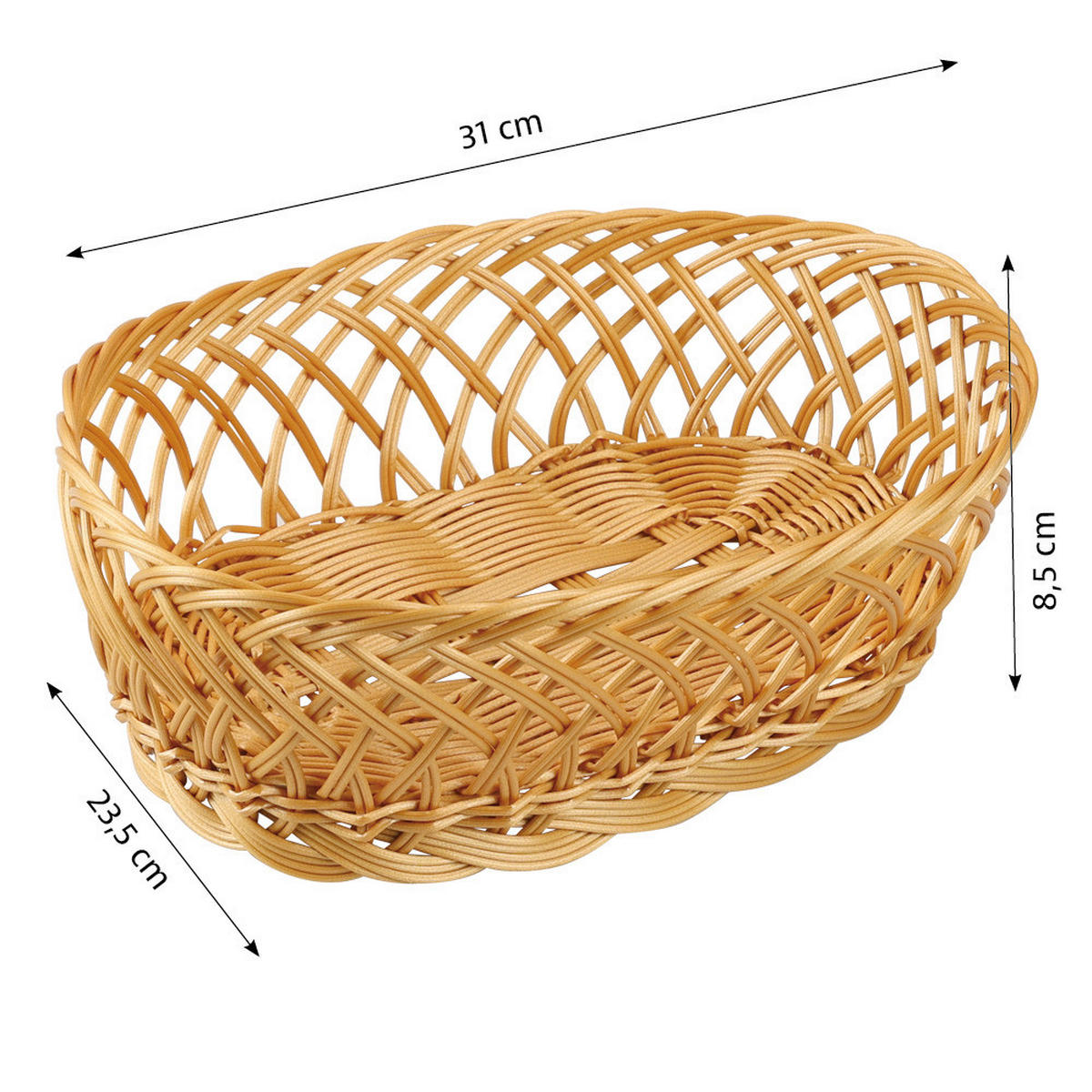 BROTKORB 5ER PACK   - Hellbraun, Basics, Kunststoff (23.5/8,5/31cm) - Kesper