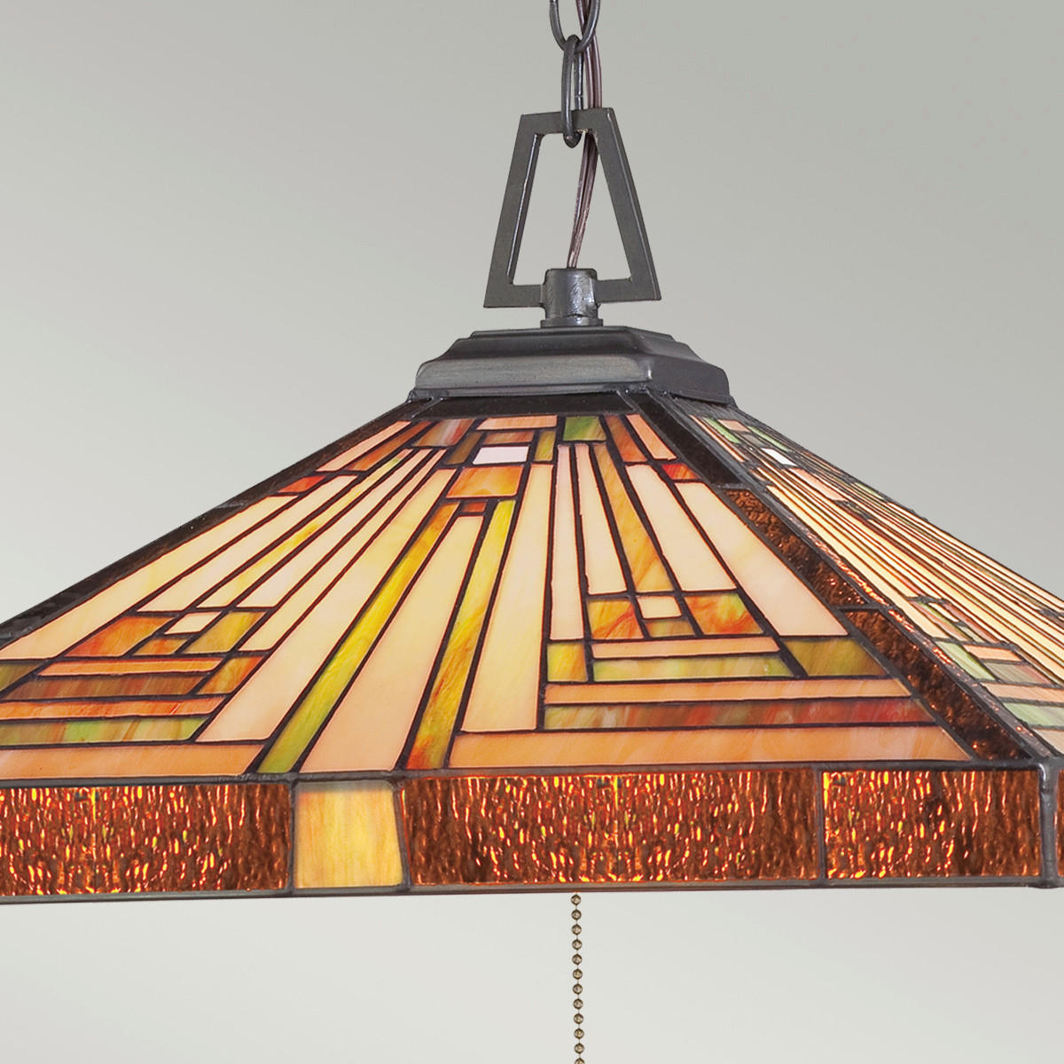 SVJETILJKA VISEĆA  45,7/38,1 cm      Stephen  - tamno smeđa/višebojno, Konvencionalno, staklo/metal (45,7/38,1cm) - Elstead Lighting