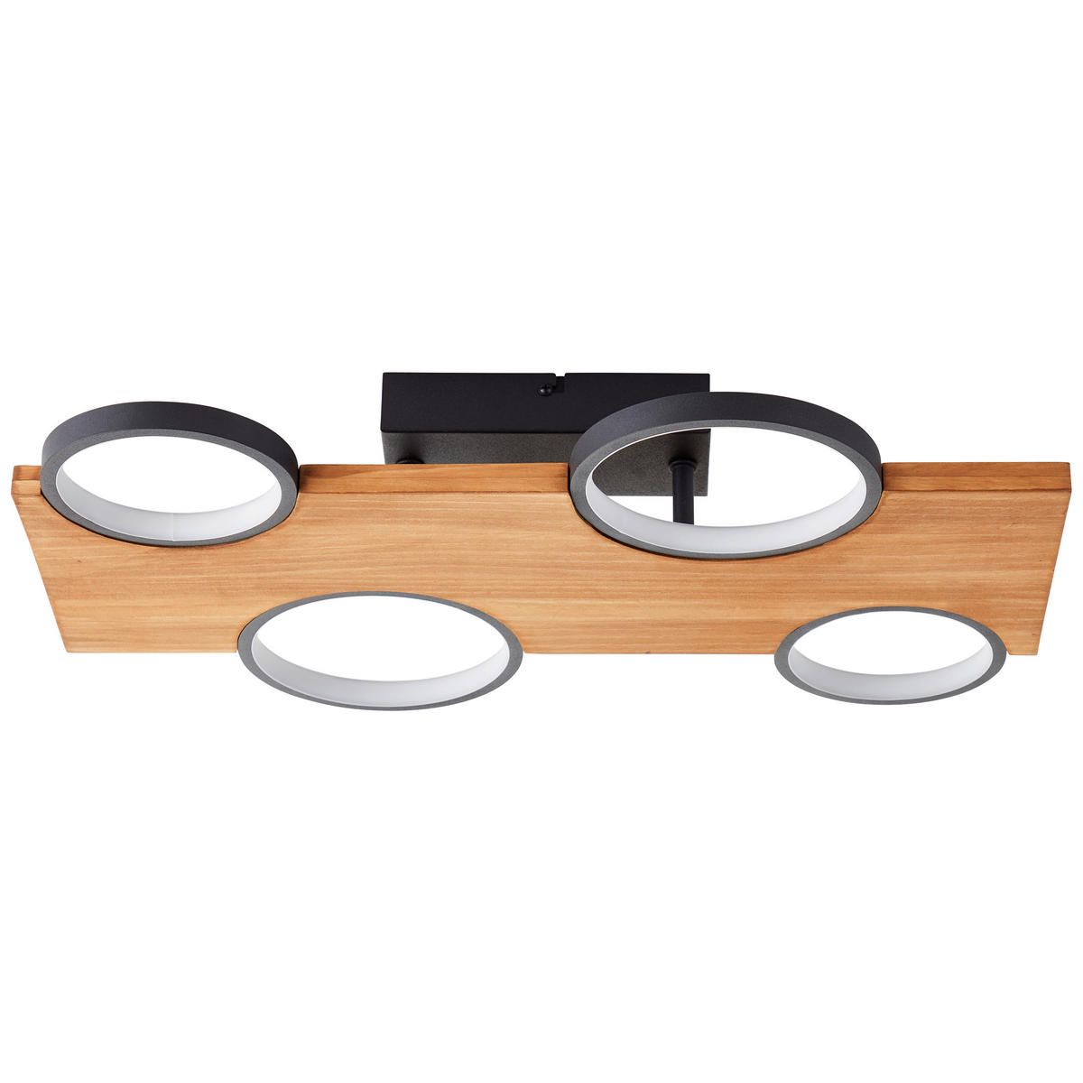 LED-DECKENLEUCHTE   - Hellbraun/Schwarz, Natur, Holz/Metall (10,2/55/34,6cm) - Brilliant