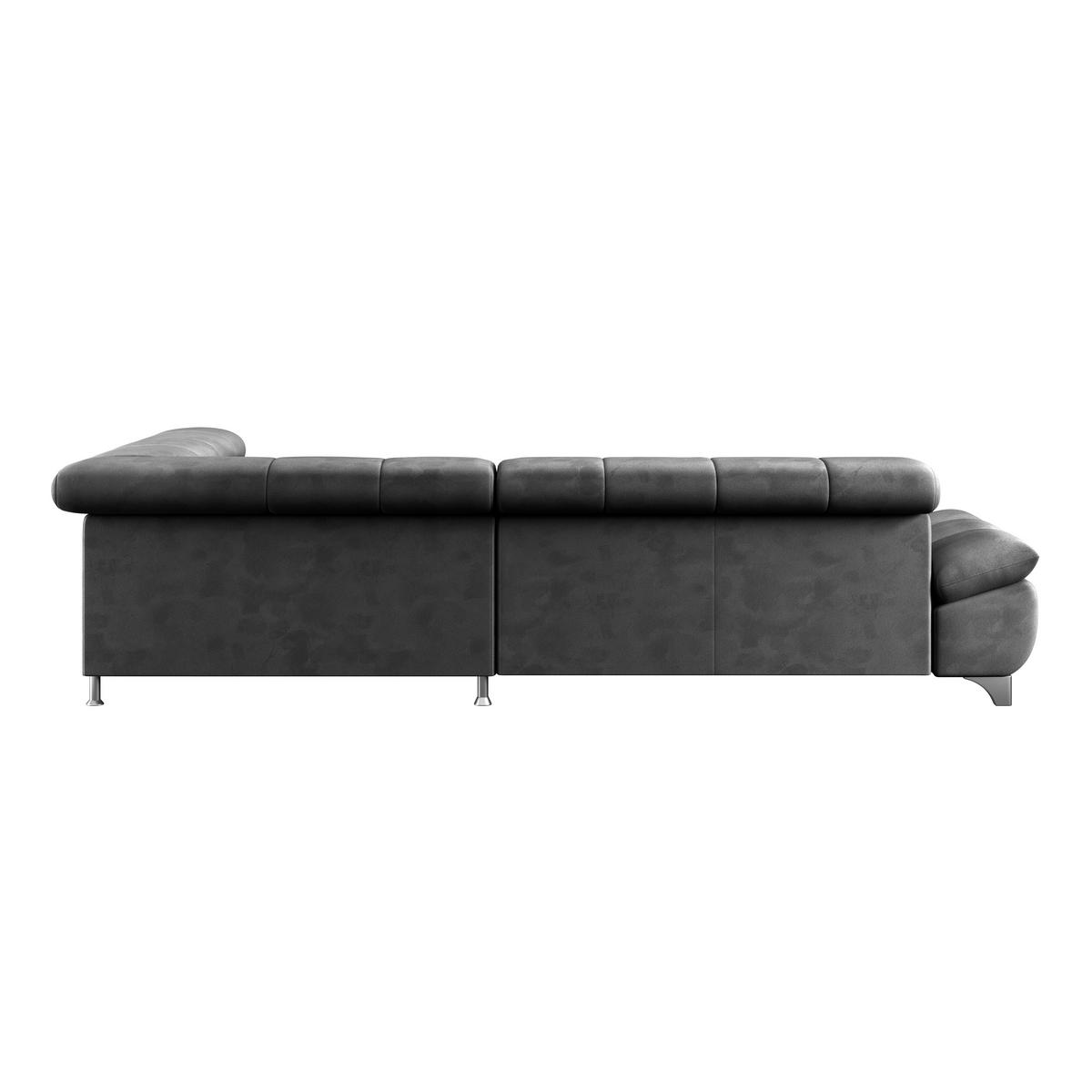 ECKSOFA Anthrazit Chenille  - Chromfarben/Anthrazit, KONVENTIONELL, Textil/Metall (312/234cm) - Livetastic
