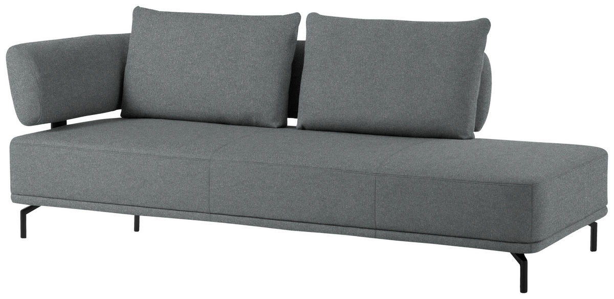 RÉCAMIERE in Flachgewebe Grau  - Schwarz/Grau, Design, Textil/Metall (227/89/101cm) - Dieter Knoll