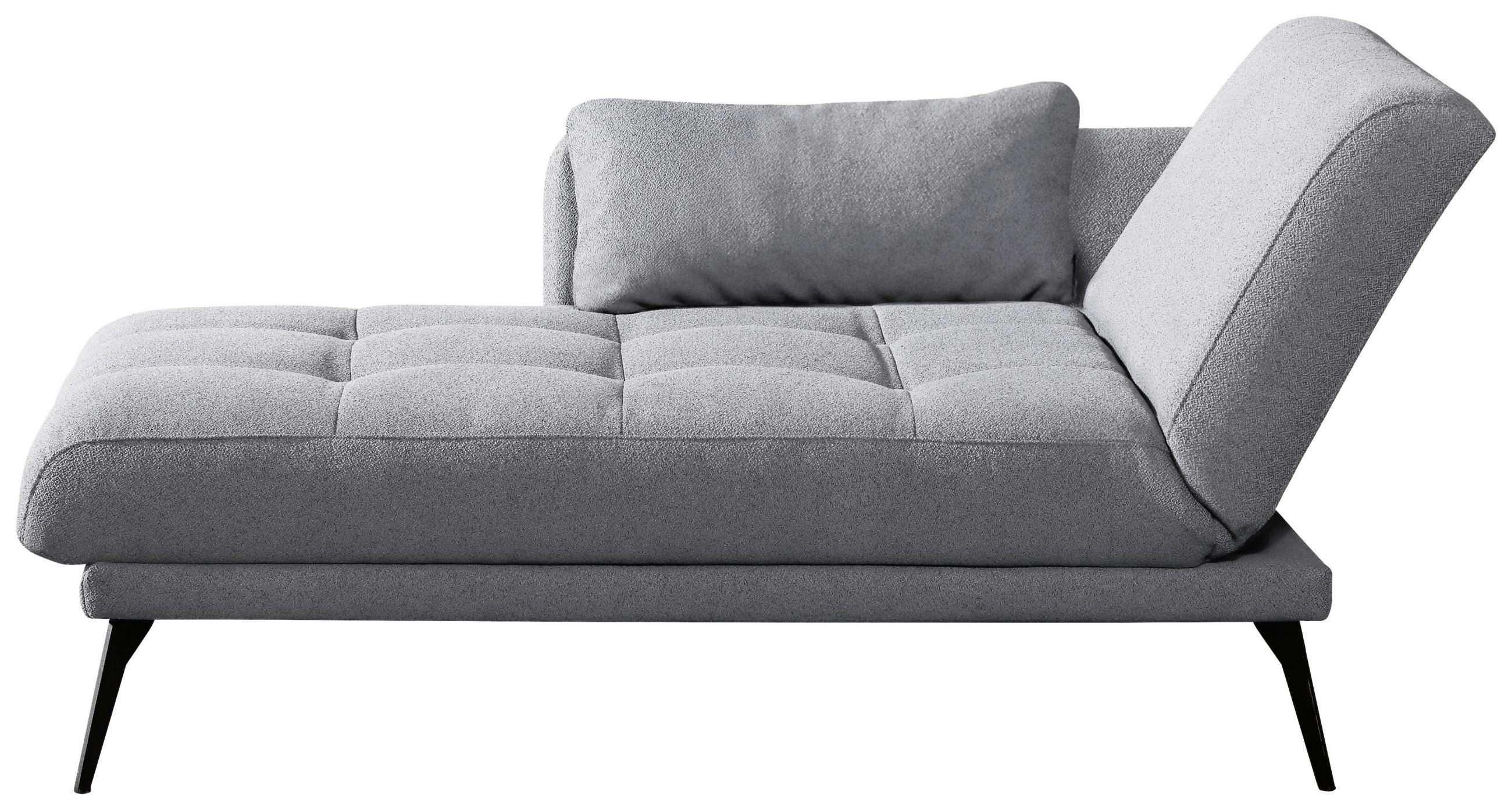RÉCAMIERE Grau  - Schwarz/Grau, KONVENTIONELL, Textil/Metall (200/85/106cm) - Novel