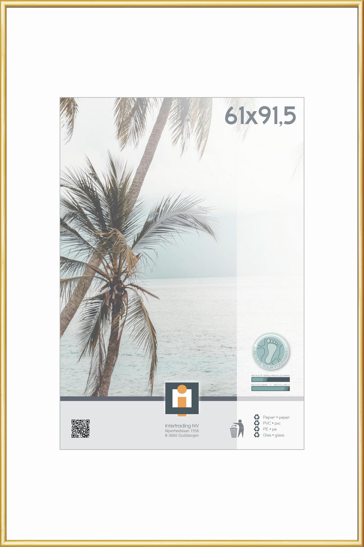 BILDERRAHMEN - Goldfarben, Basics, Glas/Kunststoff (92,6/62,2cm)