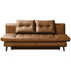 SCHLAFSOFA in Echtleder Cognac  - Cognac/Schwarz, Design, Leder/Metall (209/94/94cm) - Novel