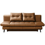 SCHLAFSOFA in Echtleder Cognac  - Cognac/Schwarz, Design, Leder/Metall (209/94/94cm) - Novel