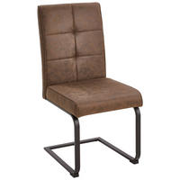 SCHWINGSTUHL  in Eisen Mikrofaser  - Schwarz/Braun, Modern, Holz/Textil (47/98/62cm) - Livetastic