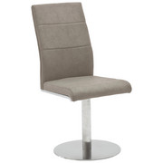 STOL, kovina, tekstil sivo rjava, nerjaveče jeklo - sivo rjava/nerjaveče jeklo, Design, kovina/tekstil (44/98/65cm) - Novel