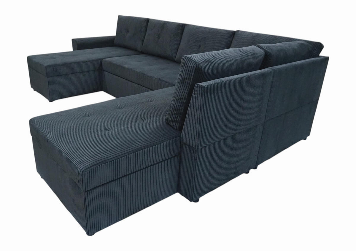 WOHNLANDSCHAFT TERMOLI Anthrazit Cord  - Anthrazit/Schwarz, Design, Kunststoff/Textil (212/297/155cm) - MID.YOU