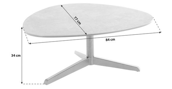 COUCHTISCH Glaskeramik 84/77/34 cm oval Schwarz  - Schwarz, Design, Glas/Metall (84/77/34cm) - Carryhome