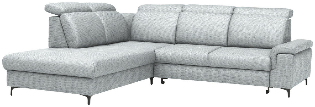 ECKSOFA Struktur Grauweiss  - Schwarz/Grauweiss, Design, Textil/Metall (270/292cm) - Stylife
