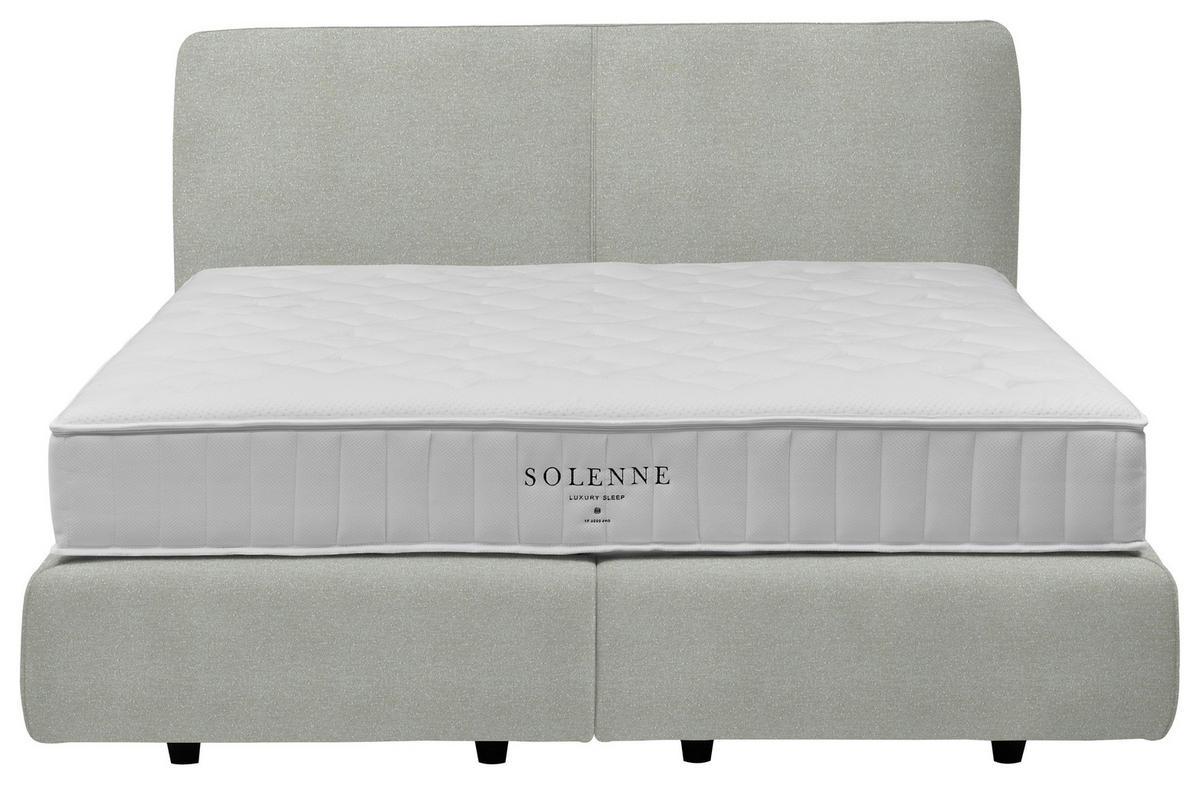 BOXSPRINGBETT 200/200 cm  in Hellgrau  - Hellgrau/Schwarz, Design, Kunststoff/Textil (200/200cm) - Johann Jakob