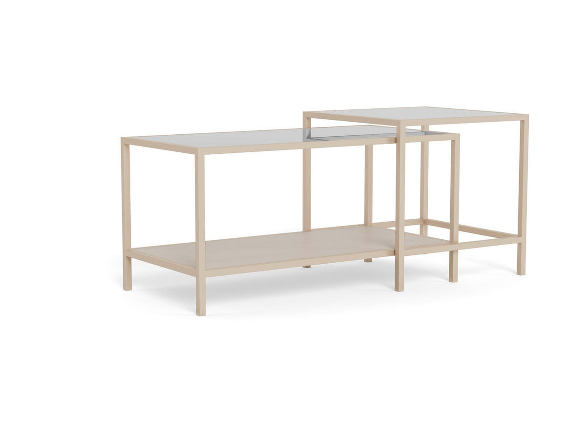 COUCHTISCH Metall, Glas, Holzwerkstoff 90/50/50 cm  - Klar/Grau, Design, Glas/Holzwerkstoff (90/50/50cm) - MID.YOU