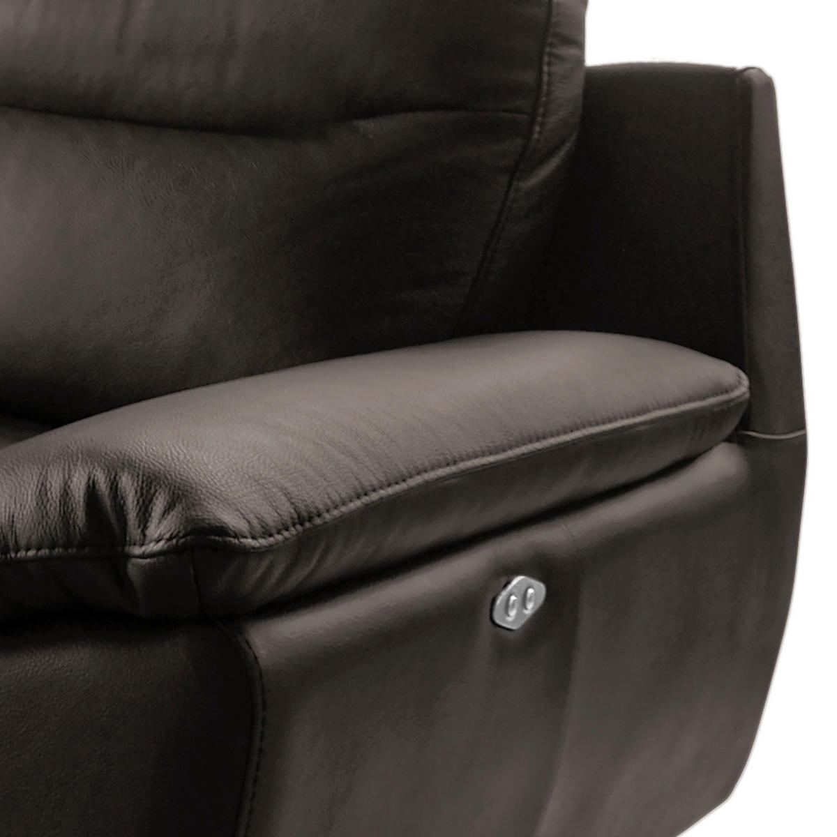 2-SITZER-SOFA 178/95/96 cm PERLE in Echtleder Dunkelbraun   - Chromfarben/Dunkelbraun, Design, Leder/Metall (178/95/96cm) - Livetastic