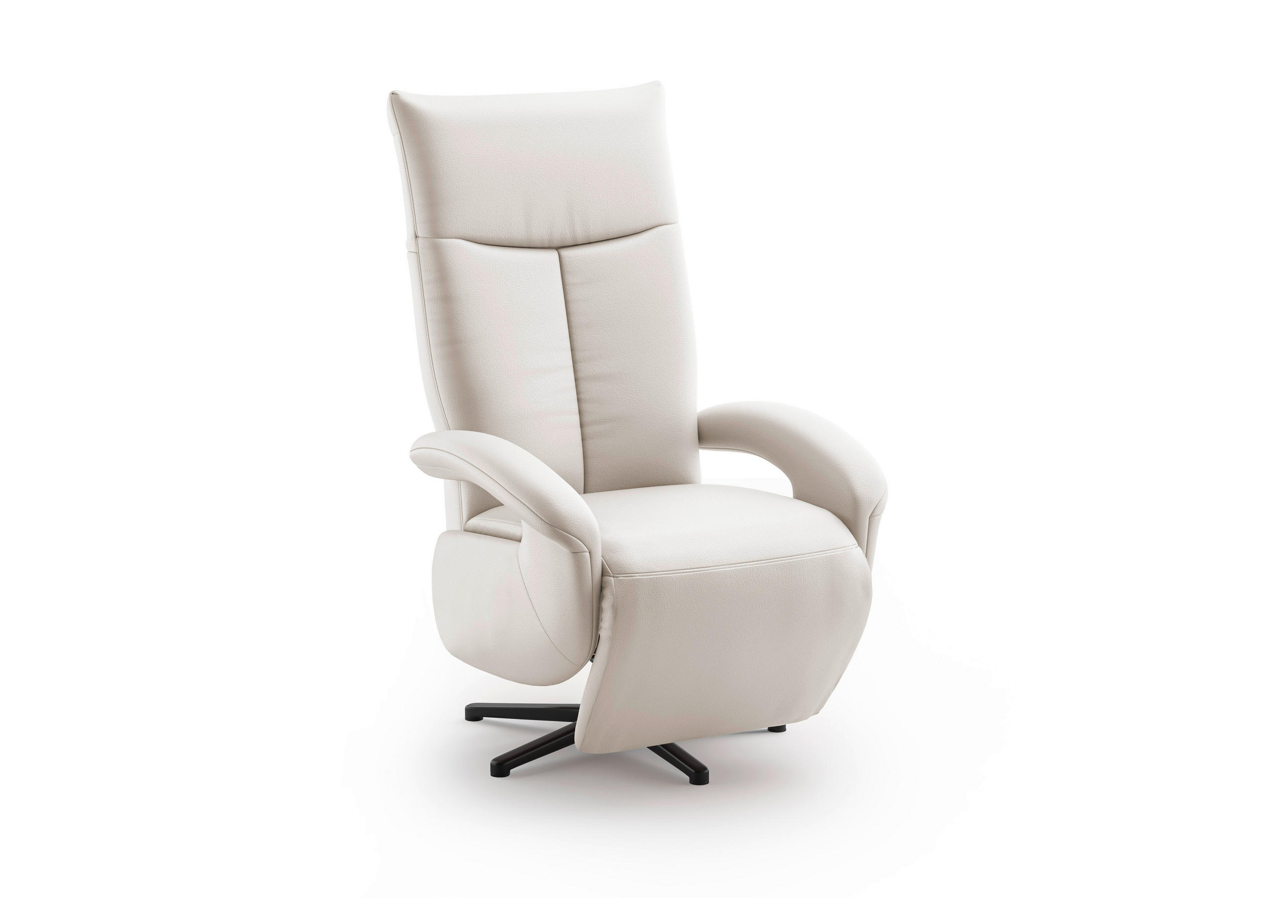 SESSEL in Echtleder Weiß  - Schwarz/Weiß, KONVENTIONELL, Leder/Metall (74/112/82cm) - Sit & More