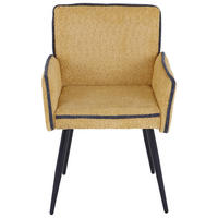 ŽIDLE S PODRUČKAMI, železo, vzhled lnu, žlutá - černá/žlutá, Moderní, kov/textil (57/84/57cm) - MID.YOU