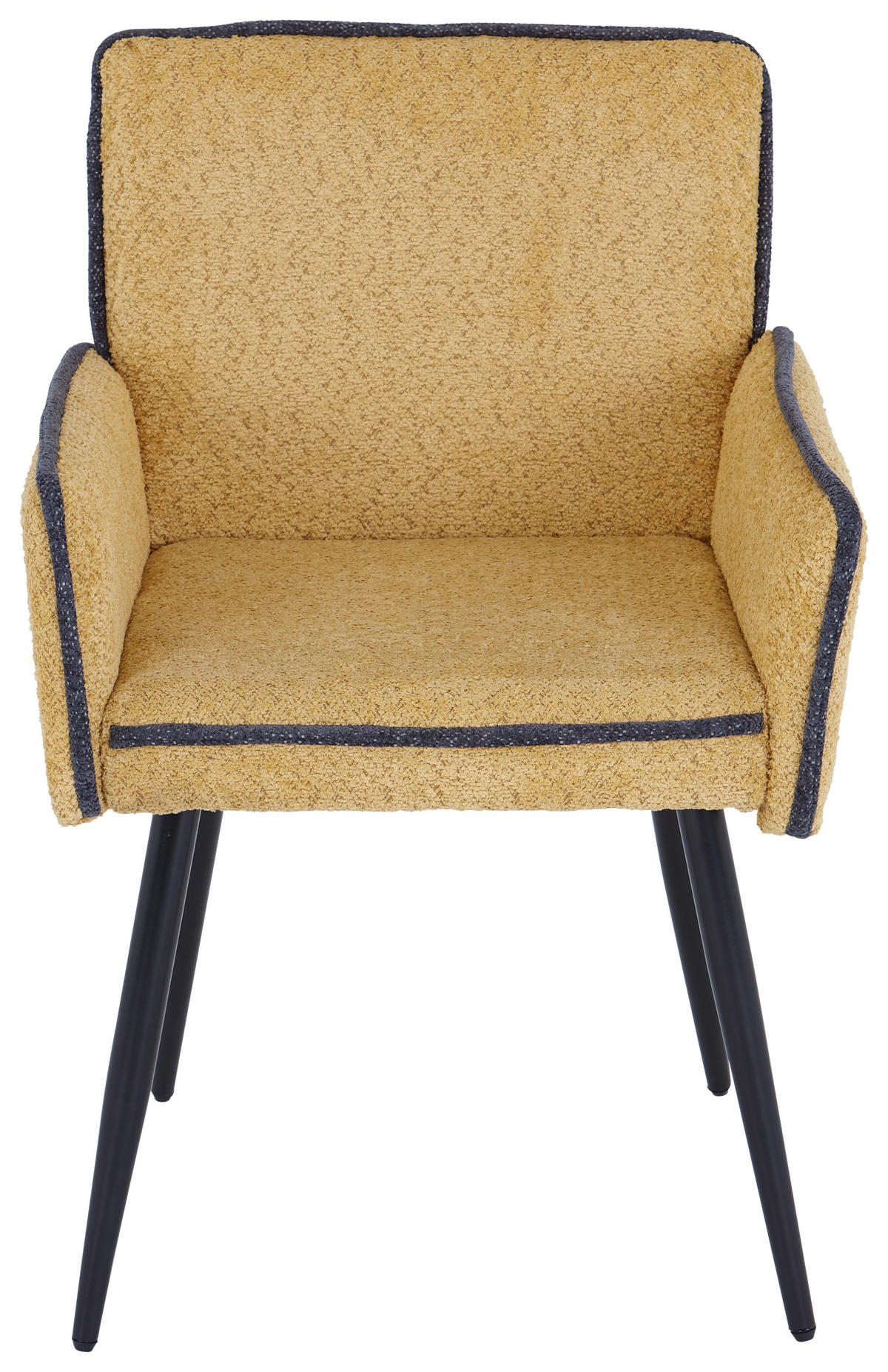 ŽIDLE S PODRUČKAMI, železo, vzhled lnu, žlutá - černá/žlutá, Moderní, kov/textil (57/84/57cm) - MID.YOU