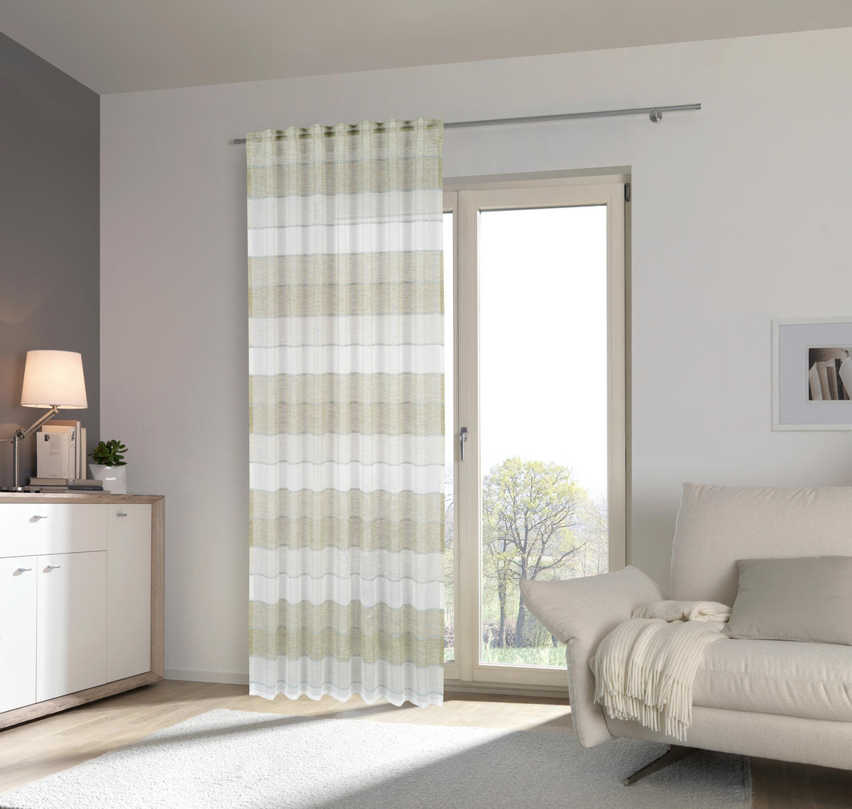 FERTIGVORHANG  halbtransparent   140/245 cm  - Grün, Basics, Textil (140/245cm) - Esposa