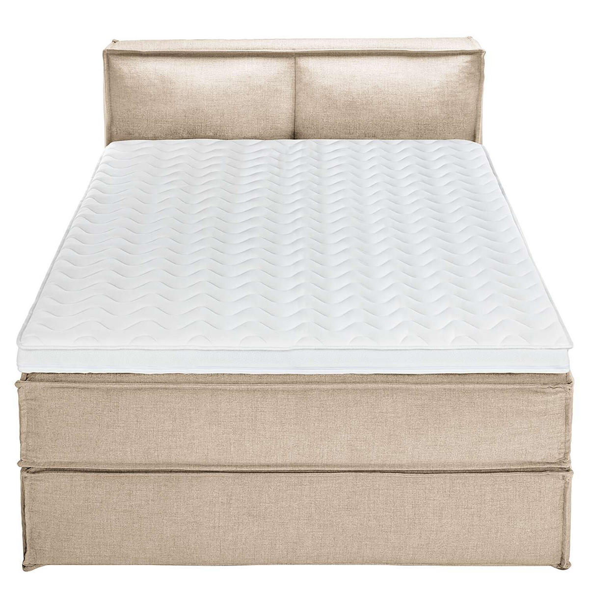 BOXSPRINGBETT 140/200 cm  in Beige  - Beige/Schwarz, Design, Textil (140/200cm) - home24
