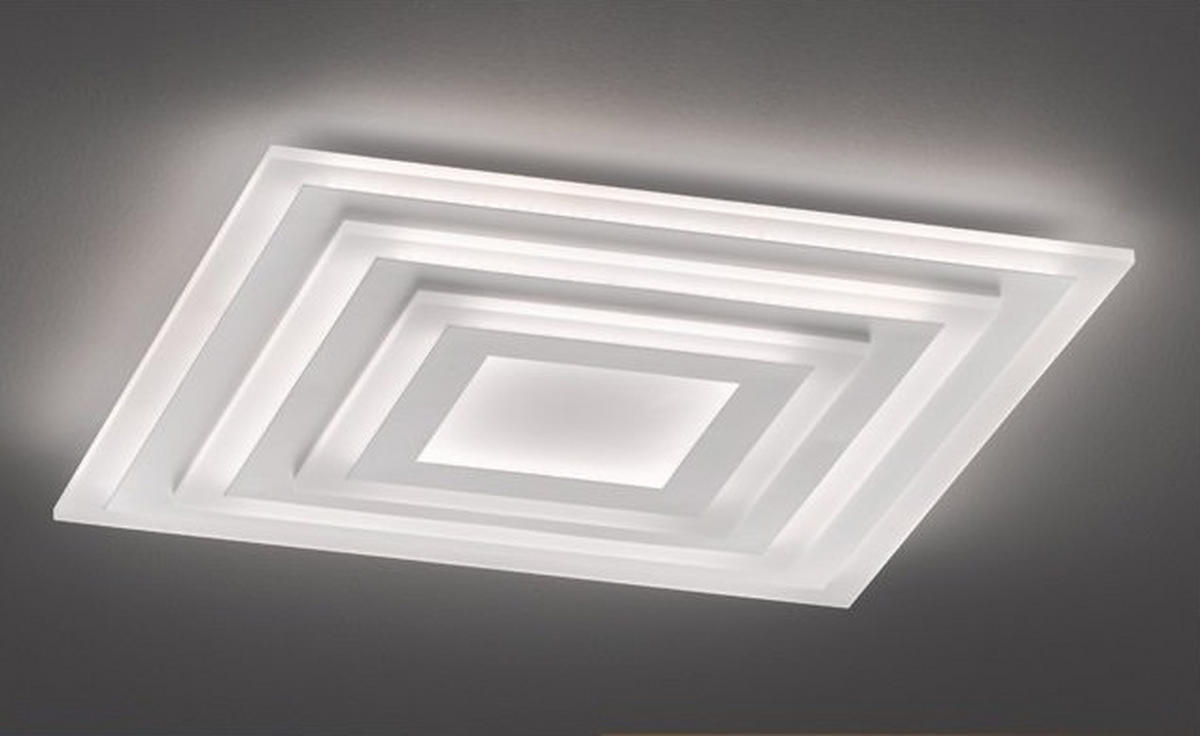 LED-DECKENLEUCHTE 56 W    60/60/6,7 cm  - Weiss, Design, Kunststoff (60/60/6,7cm) - Fischer & Honsel