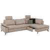 ECKSOFA in Cord, Velours Hellbraun  - Hellbraun/Schwarz, Design, Textil/Metall (291/197cm) - Beldomo Style