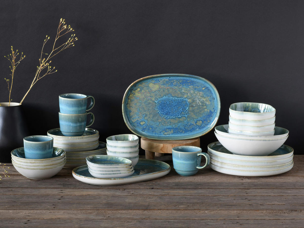DIPSCHALENSET Keramik Steinzeug  - Blau/Grün, Basics, Keramik (11,5/5/10cm) - Creatable