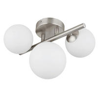 LED-DECKENLEUCHTE 28,5/23,5/20,5 cm   - Opal/Nickelfarben, KONVENTIONELL, Glas/Metall (28,5/23,5/20,5cm) - Globo