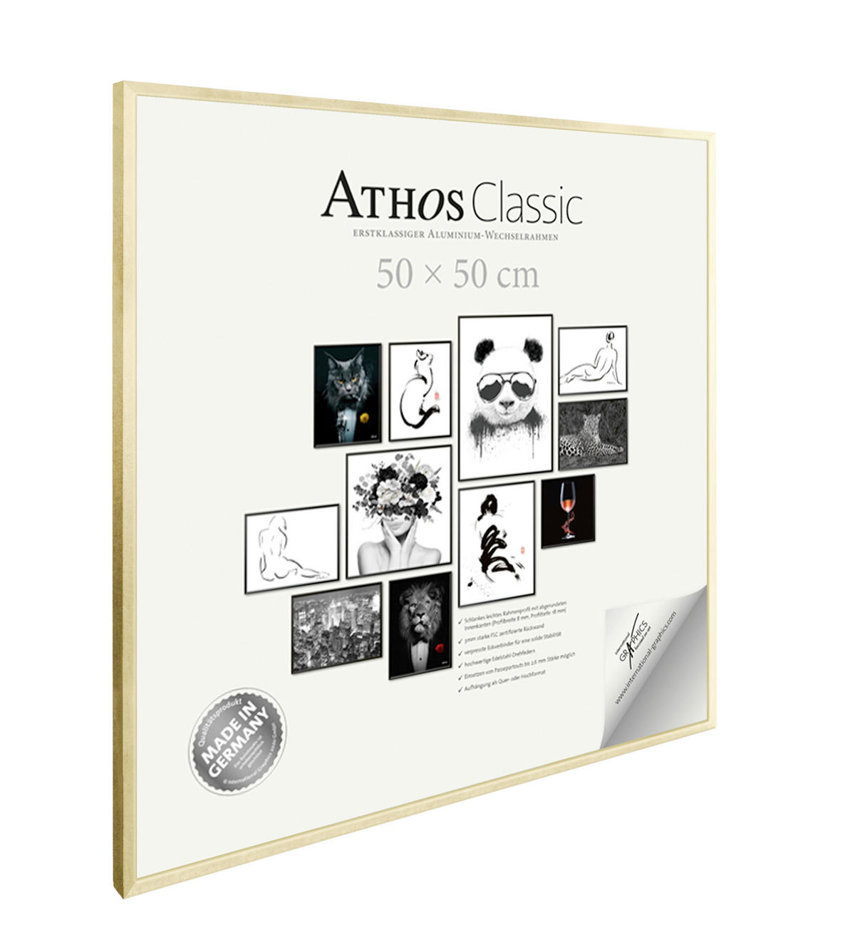 BILDERRAHMEN - Goldfarben, Basics, Papier/Holzwerkstoff (50/50/1,8cm)