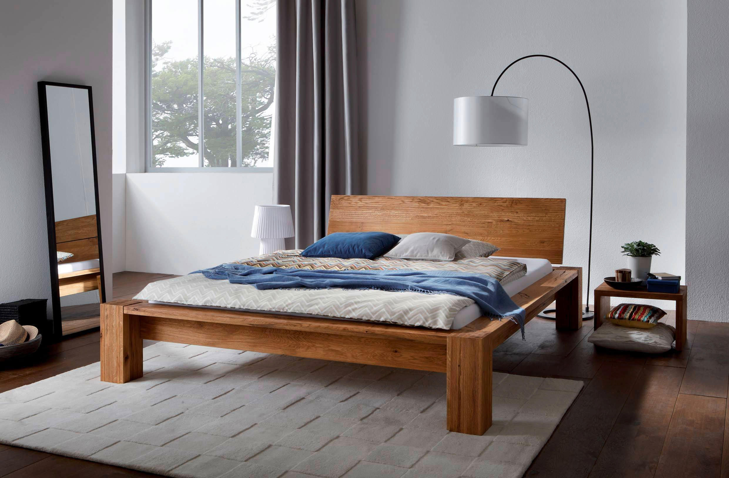 BALKENBETT 180/200 cm  in Eichefarben  - Eichefarben, Design, Holz (180/200cm) - Hasena