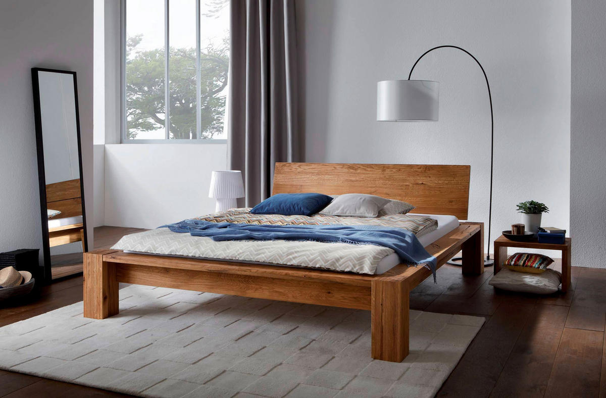 BALKENBETT 180/200 cm  in Eichefarben  - Eichefarben, Design, Holz (180/200cm) - Hasena