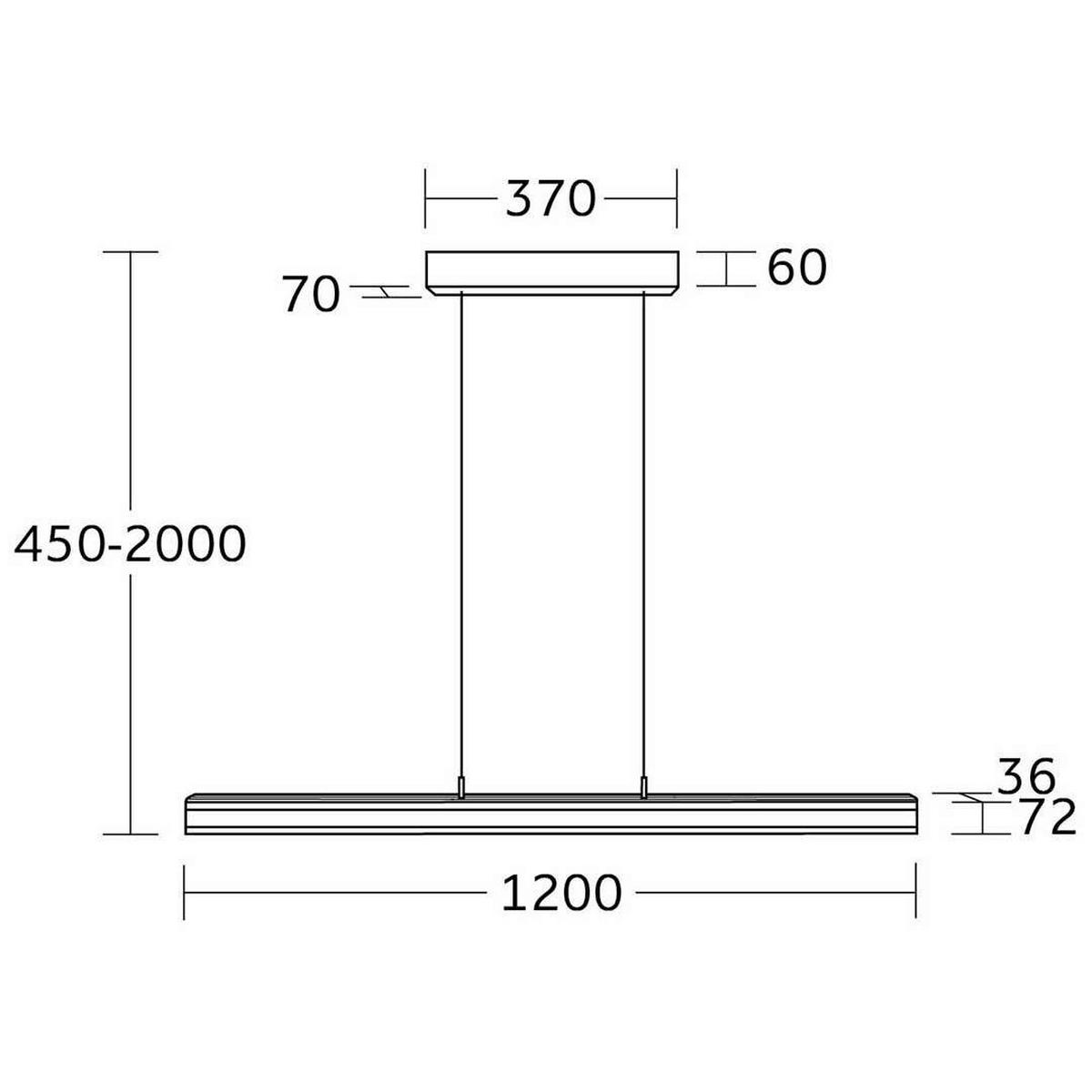 LED-HÄNGELEUCHTE 120/3.6/45-200 cm    - Eichefarben, Natur, Holz (120/3.6/45-200cm) - Herzblut