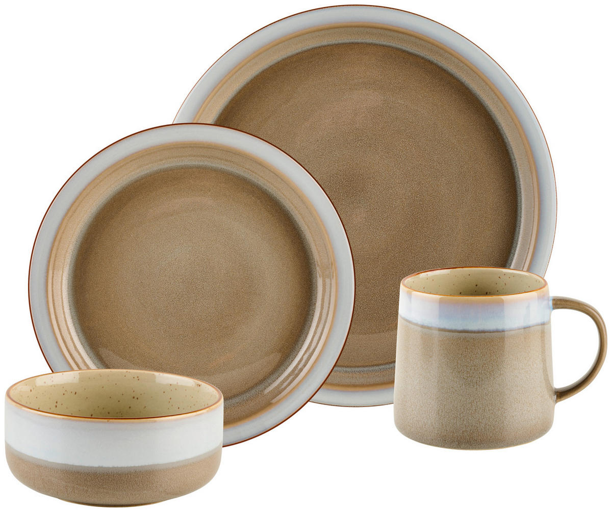 KOMBISERVICE Blau, Braun, Grau Provence 16-teilig 4 Personen  - Blau/Braun, Trend, Keramik - Landscape