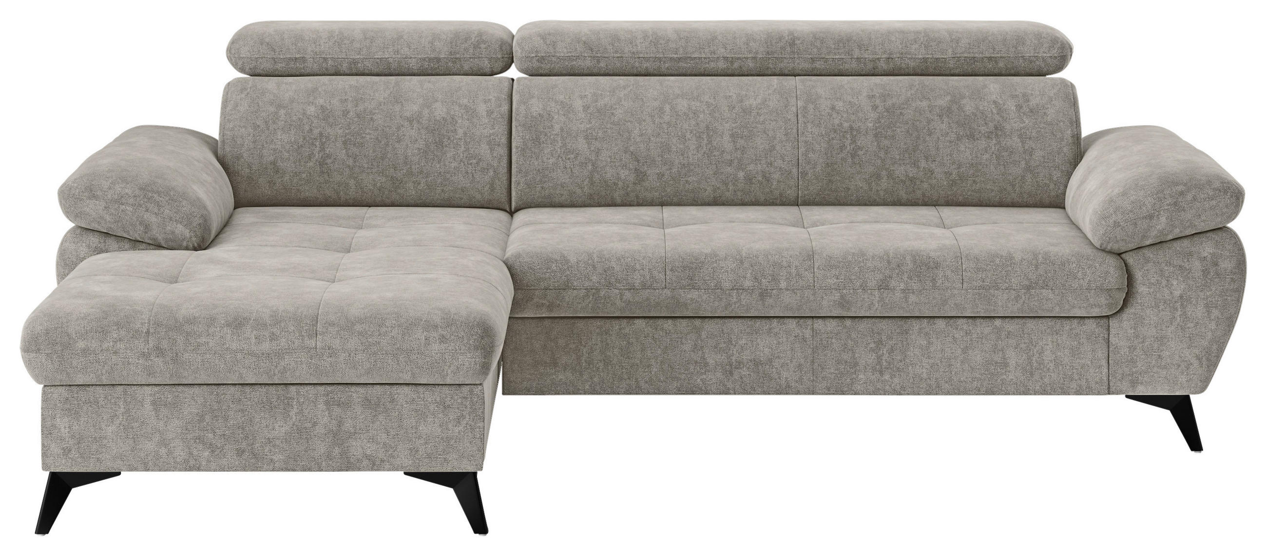 ECKSOFA in Schlammfarben  - Schlammfarben/Schwarz, Textil/Metall (166/261cm) - MID.YOU