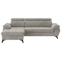 ECKSOFA Schlammfarben  - Schlammfarben/Schwarz, Textil/Metall (166/261cm) - MID.YOU