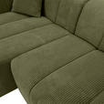 ECKSOFA  in Cord Dunkelgrün  162/250 cm  - Dunkelgrün/Schwarz, KONVENTIONELL, Kunststoff/Textil (162/250cm) - Carryhome