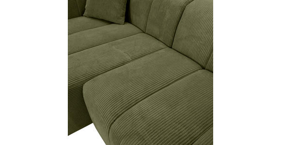 ECKSOFA  in Cord Dunkelgrün  162/250 cm  - Dunkelgrün/Schwarz, KONVENTIONELL, Kunststoff/Textil (162/250cm) - Carryhome