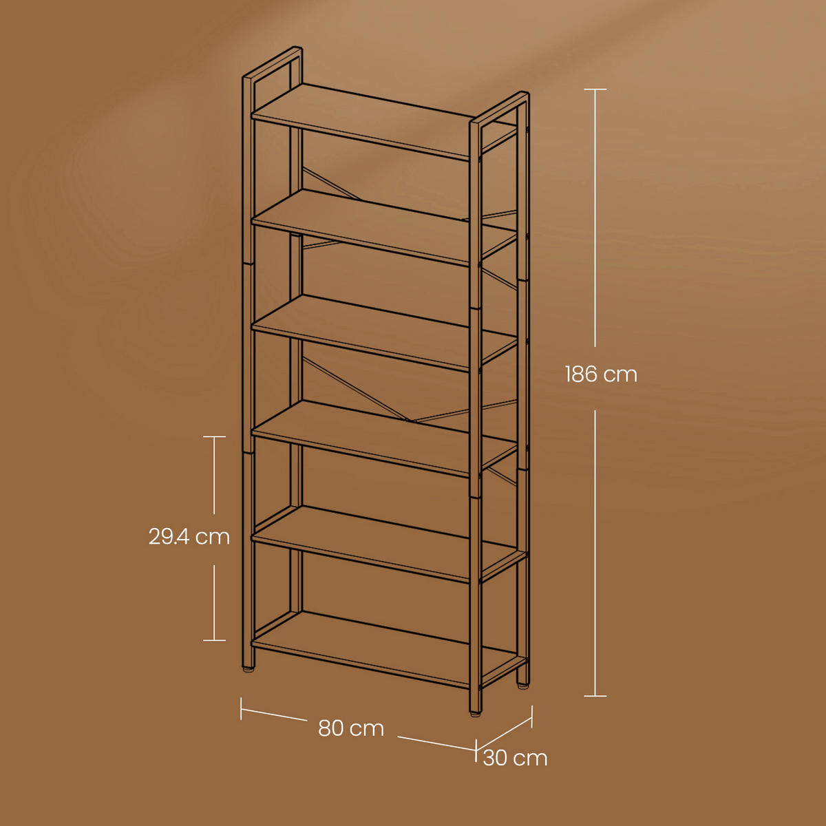 BÜCHERWAND  80/184,3/30 cm  - Trend (80/184,3/30cm) - MID.YOU