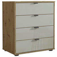 KOMÓD 60/70/43 cm  - Bianco tölgy/Pezsgő, Konventionell, faalapú anyag/üveg (60/70/43cm) - Dieter Knoll