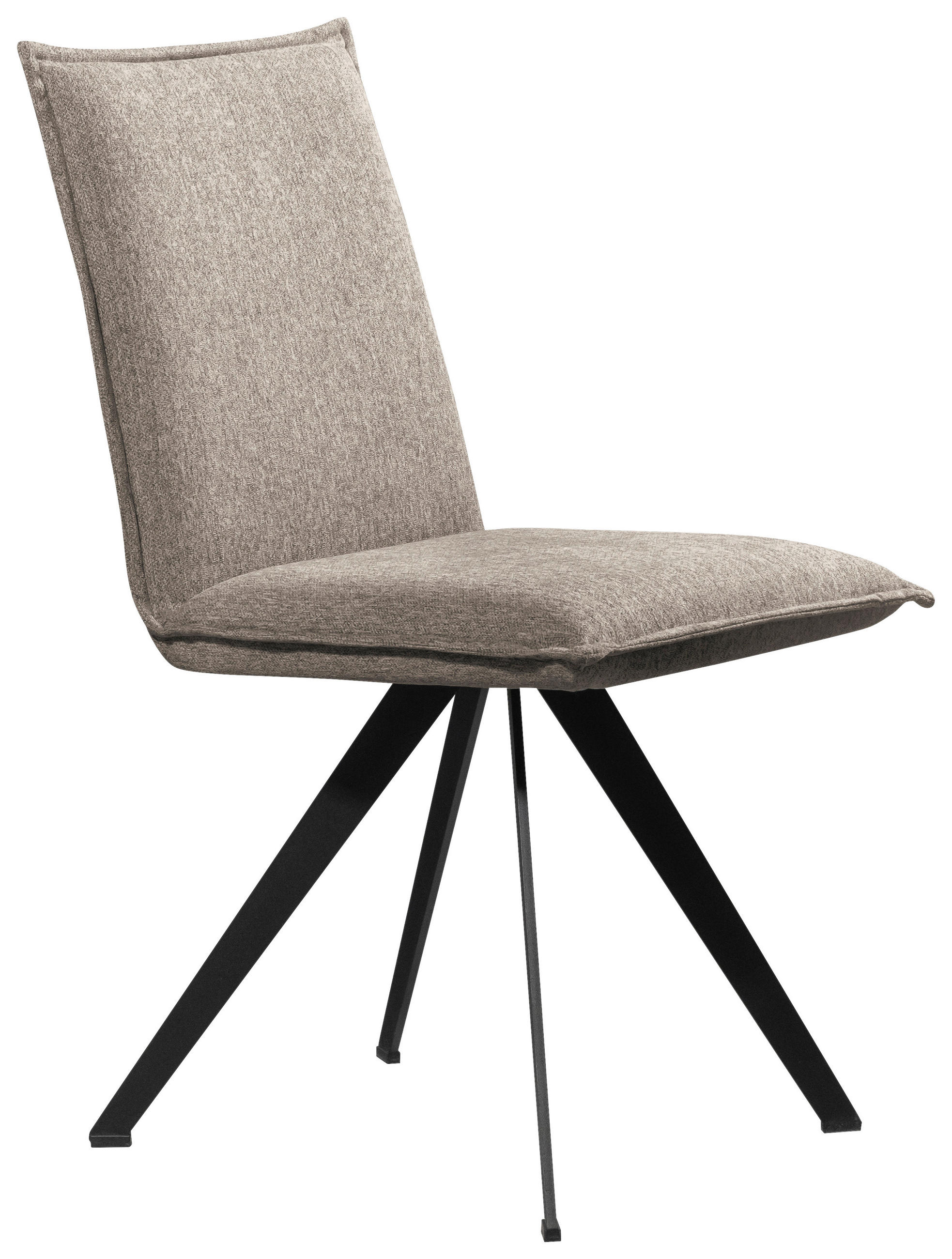 STUHL Webstoff Schwarz, Taupe Buche massiv  - Taupe/Schwarz, Basics, Holz/Textil (46/91/61cm) - Carryhome