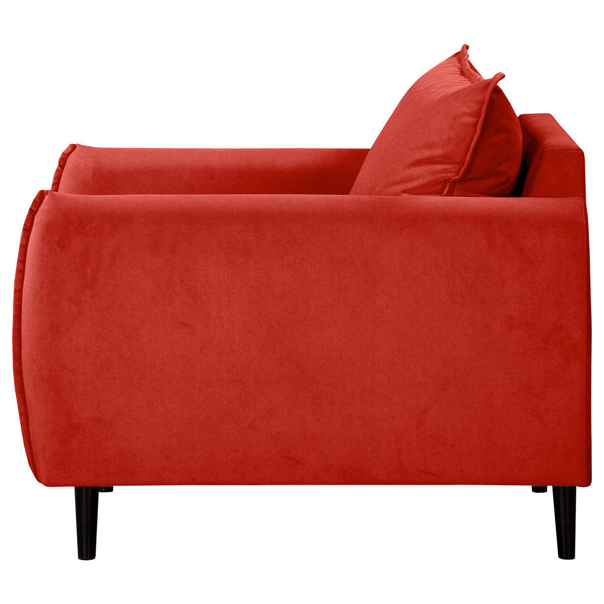 SESSEL Samt Rot  - Rot/Schwarz, Design, Holz/Textil (74/86/100cm) - P & B