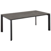 ESSTISCH Schwarz, Schieferfarben rechteckig  ausziehbar, in verschiedenen Holzdekoren erhältlich  - Schieferfarben/Schwarz, Basics, Holzwerkstoff/Metall (200-300/95/76cm) - Celina Home