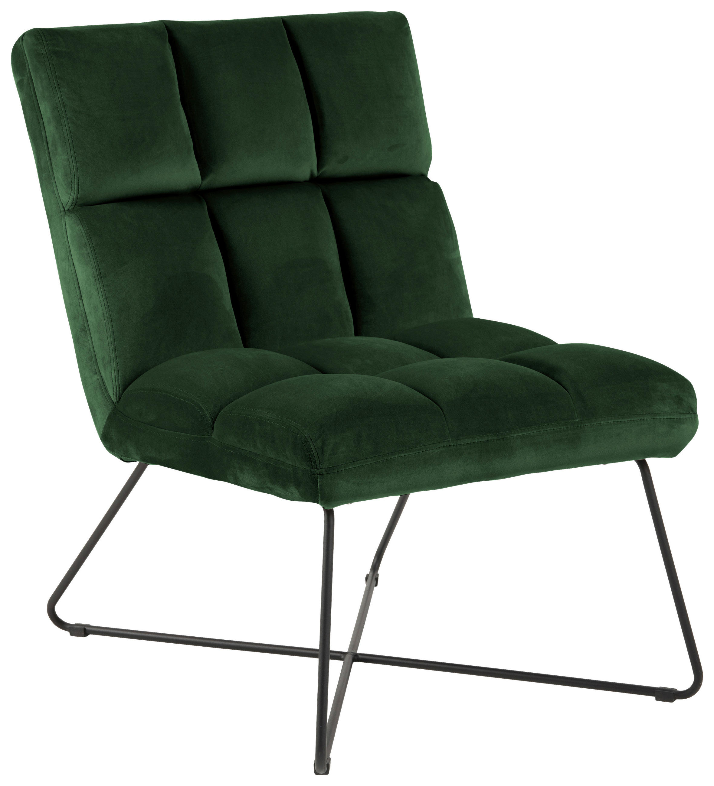 SESSEL Samt Schwarz, Dunkelgrün    - Dunkelgrün/Schwarz, MODERN, Textil/Metall (62/90/86cm)