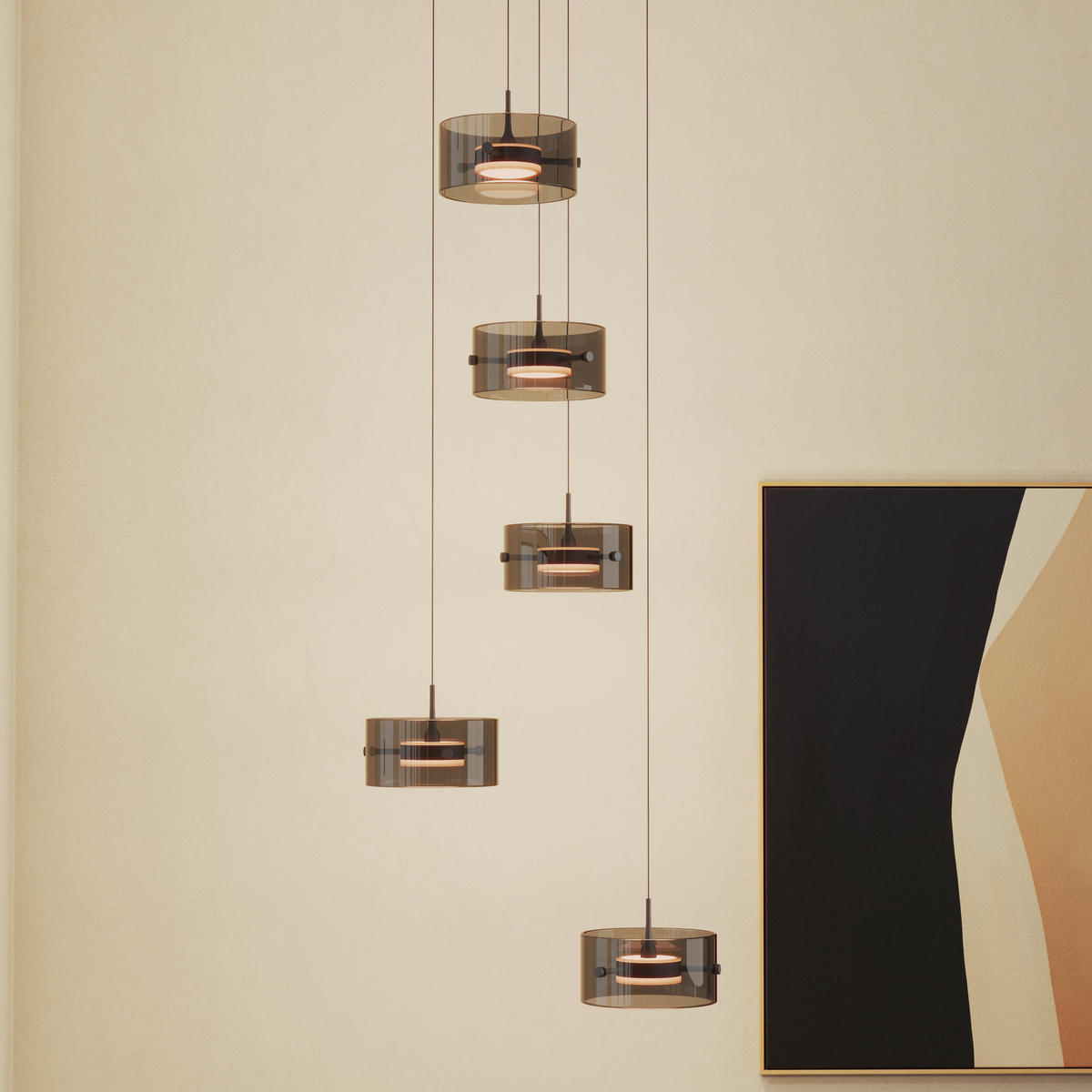 LED-HÄNGELEUCHTE 43/150 cm  - Schwarz, Design, Glas/Kunststoff (43/150cm) - Novel