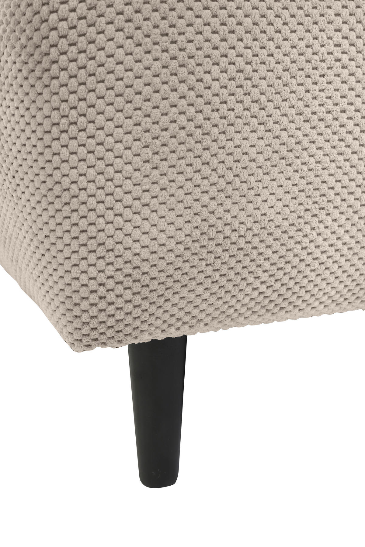 ECKSOFA in Chenille Creme  - Creme/Schwarz, Konventionell, Holz/Textil (160/290cm) - MID.YOU